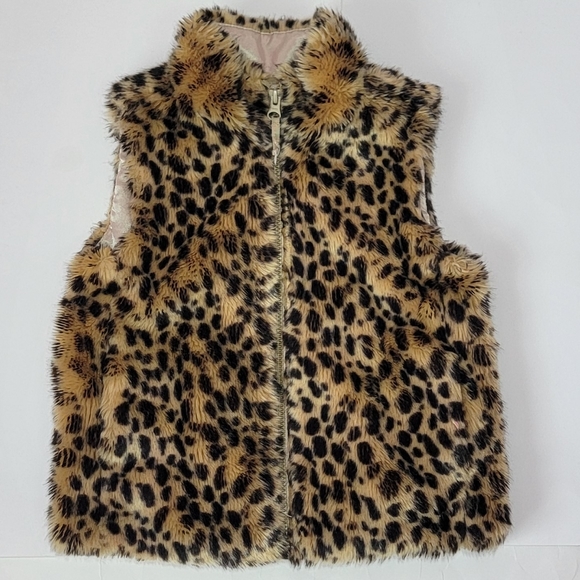 Crewcuts Leopard Faux Fur Vest/ 4-5. - Picture 2 of 8